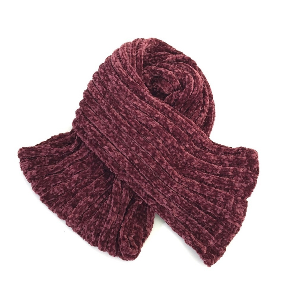 Trouve Burgundy Chenille Knit Infinity Loop Scarf